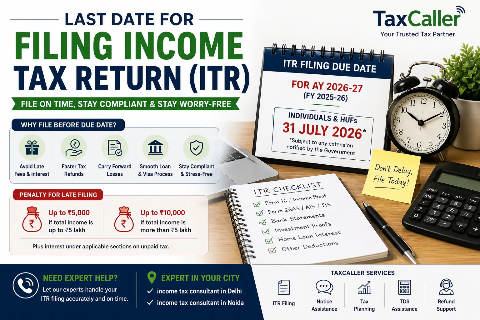 Last Date for Filing Income Tax Return (ITR) in India: Complete Guide (2026)