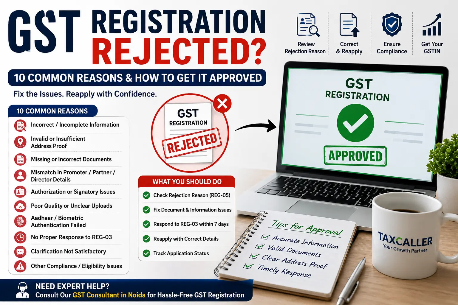 GST Registration Rejected? 10 Common Reasons &amp; How to Get It Approved