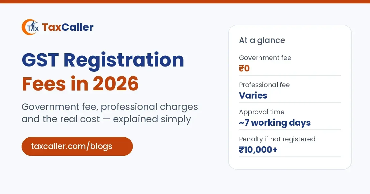 GST registration fees 2026 – government fee, professional charges and real cost